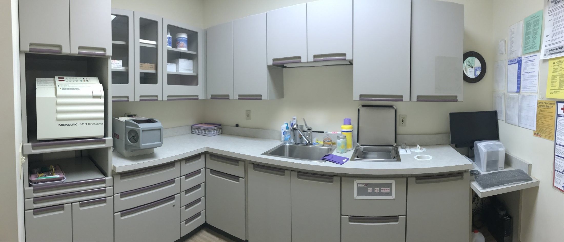 The dedicated instrument sterilization area